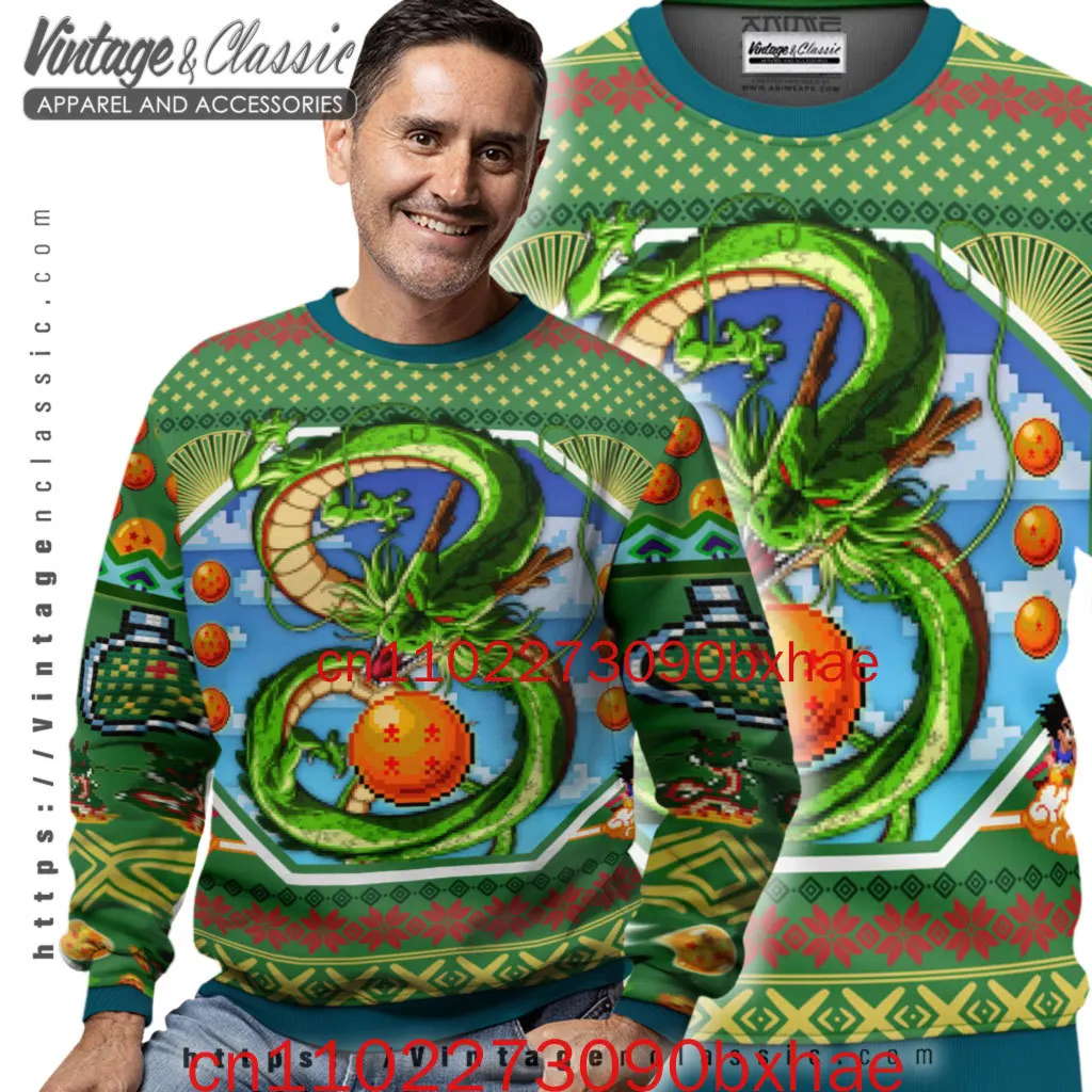 

Новый Shenron Dragon Ball Z Ugly Christmas Sweater 3D принт Косплей Костюм Модный зимний пуловер Свитер
