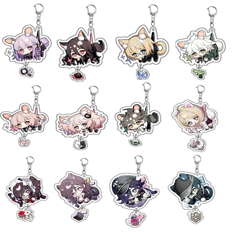 Game Danganronpa Keychain Cosplay Cartoon Cute Kirigiri Kyoko Naegi Makoto Pendant Key Chain Accessories Women Men Jewelry Gift