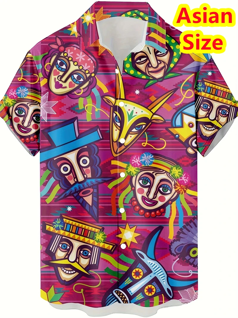

Rock Music Graphic Hawaiian Shirt For Men Hip Hop Tropical Pattern 3D Printed Lapel Blouse Casual Streetwear Short Sleeves Tops