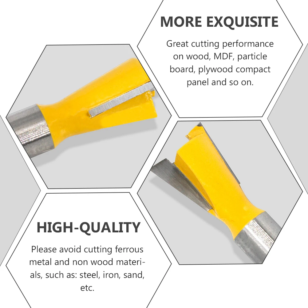 5pcs Dovetail Router Bits Set Carbide Alloy Trimmers Sharp Blades Corrosion Resistant Cutting Tools For Wood Mdf Plywood