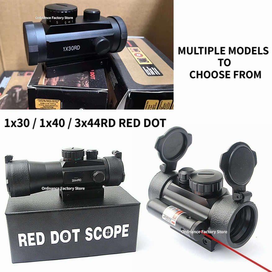 1x40 With Red Laser Red Dot Sight Scope Corss Sight Tactical Optics Riflescope Fit 11/20mm Rail Rifle Sight for Hunting