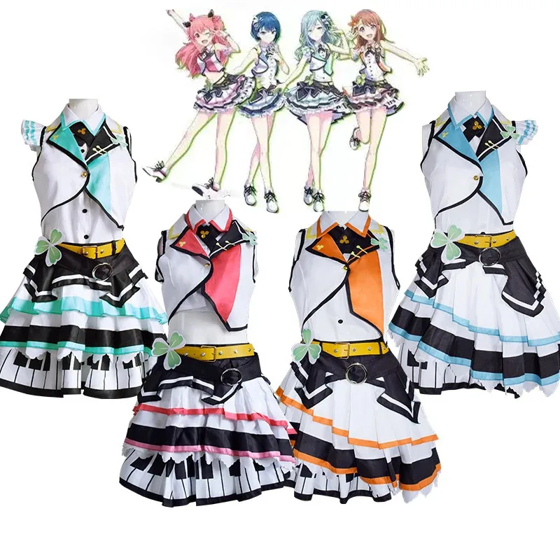 فستان Project Sekai الملون للمسرح التأثيري أنيمي Vocaloid MORE MORE JUMP Costum Hanasato Minori Momoi Airi Hinomori Shizuku
