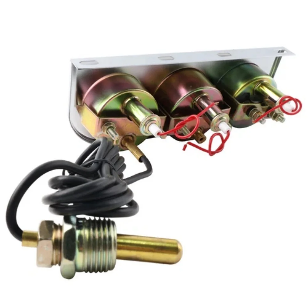2 inch 52mm Chrome for triple Gauge Kit for Oil Pressure Water Temperature and AMP Monitoring for Vintage Vehicles