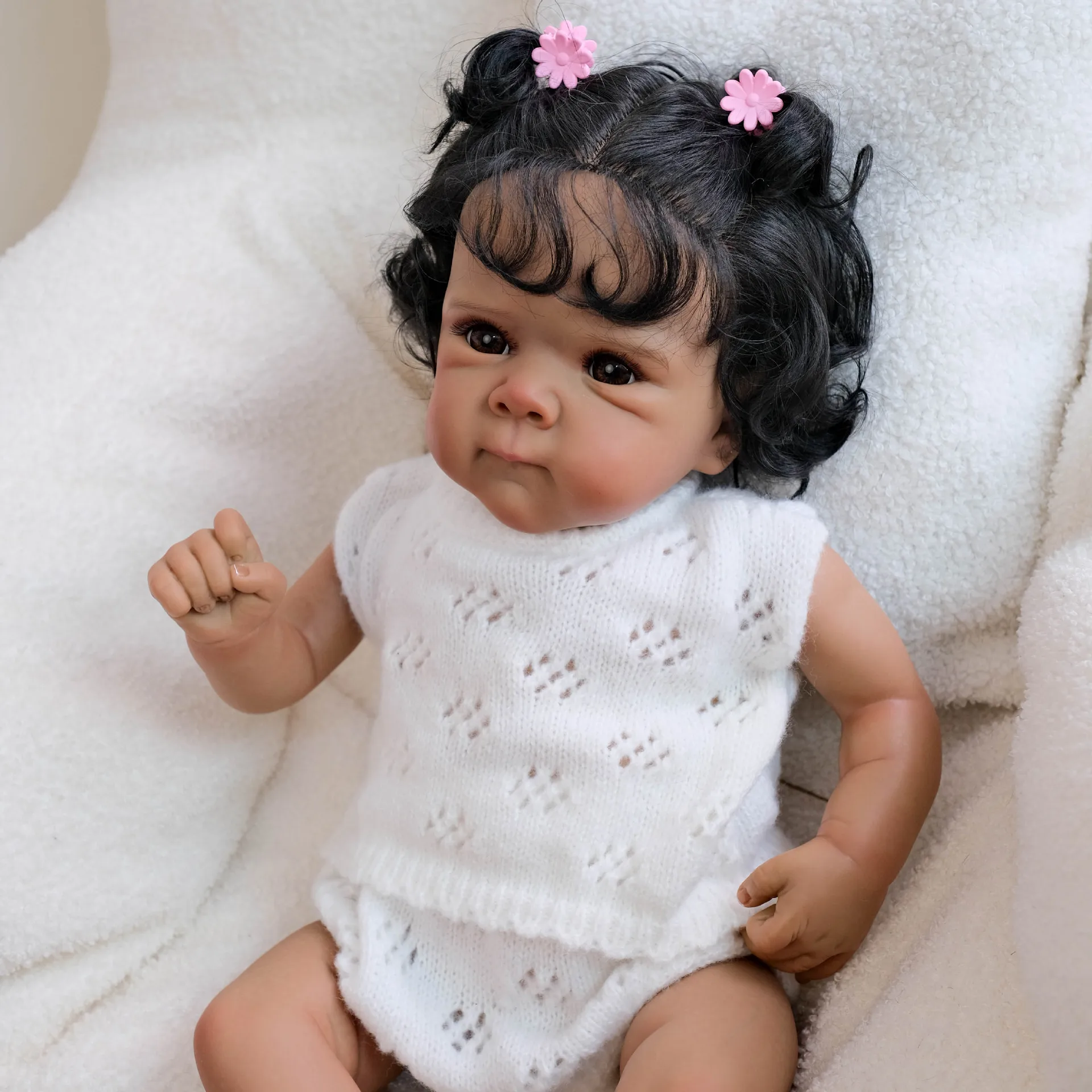 Poupées bébé Reborn de 18 pouces, déjà peintes, corps en tissu vinyle et Silicone, jouets Surprise, figurine pour filles et garçons, cadeau de noël