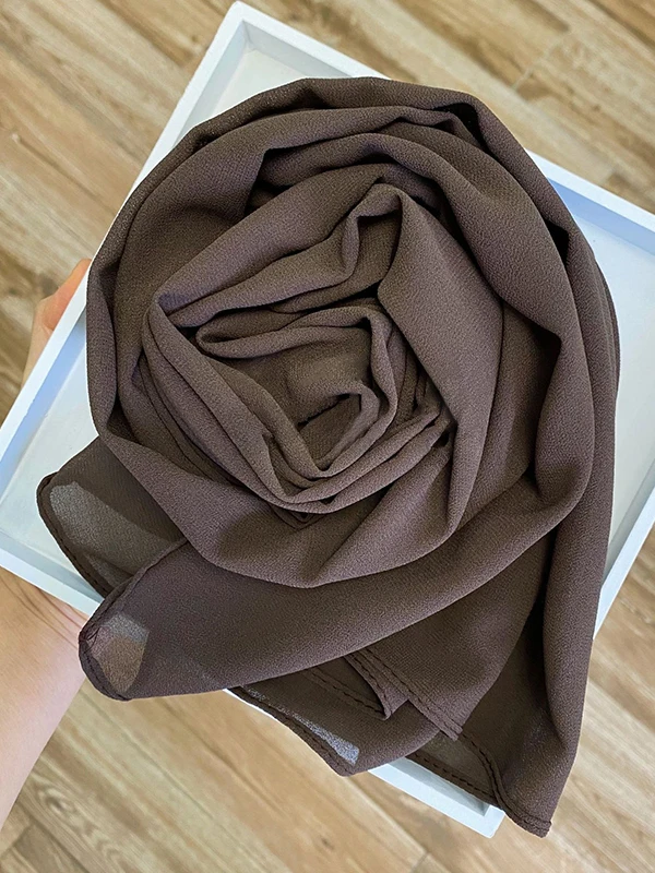 70*180cm Muslim Chiffon Hijab Shawls Scarf Women Solid Color Head Wraps Women Hijabs Scarves Ladies Foulard Femme Muslim Veil