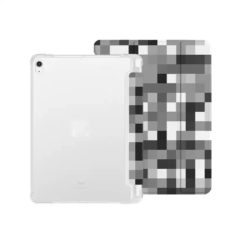 Advanced Black Border Checkered Mosaic For iPad 11th A16 10 9 8 7 5 Pro 13 11 M5 M4 M3 M2 12.9'' Air  4 3 2 1 Mini 7 6 Cover