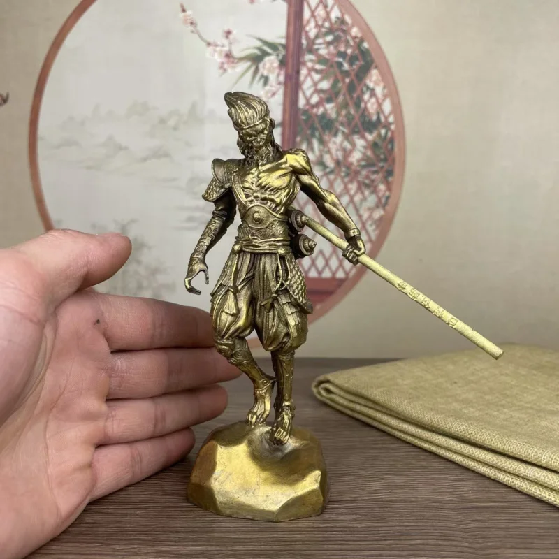 Douzhangshengfu Black Myth Brass Ornament, Ancient Craftsmanship Copper Decoration, Sun Wukong's Return, Home Decor