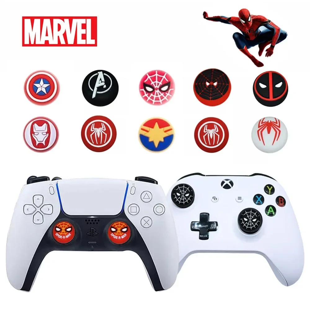 

1/2pcs SpiderMan Deadpool Thumb Grip Cap Cover for Playstation PS5 PS4 Xbox Series Game Joystick Silicone Controller Thumbstick