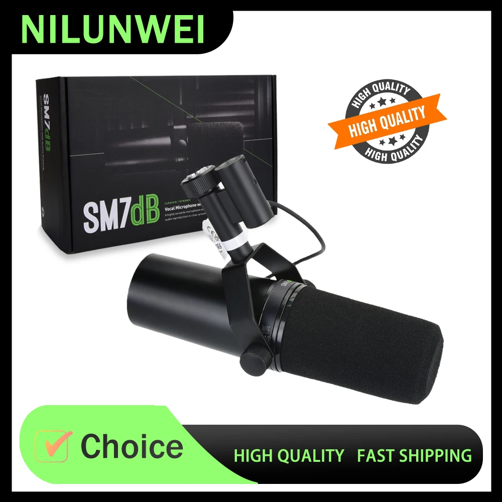

SM7B/SM7DB professional vocal dynamic microphones feature a cardioid polar pattern, making them ideal for studio recording, bro
