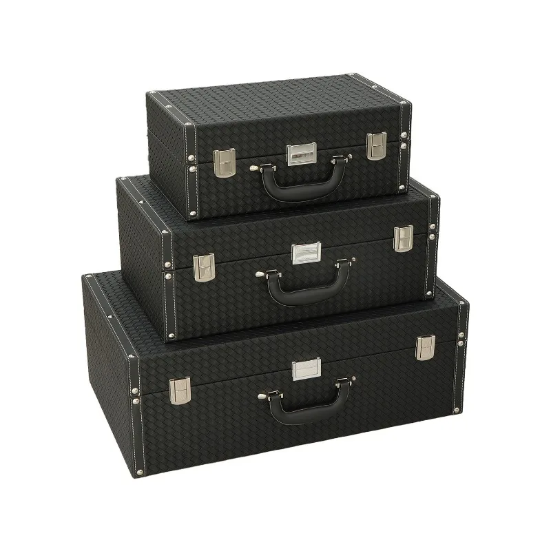

Light luxury high-end leather, storage box, household living room coffee table, desktop finishing box, leather storage