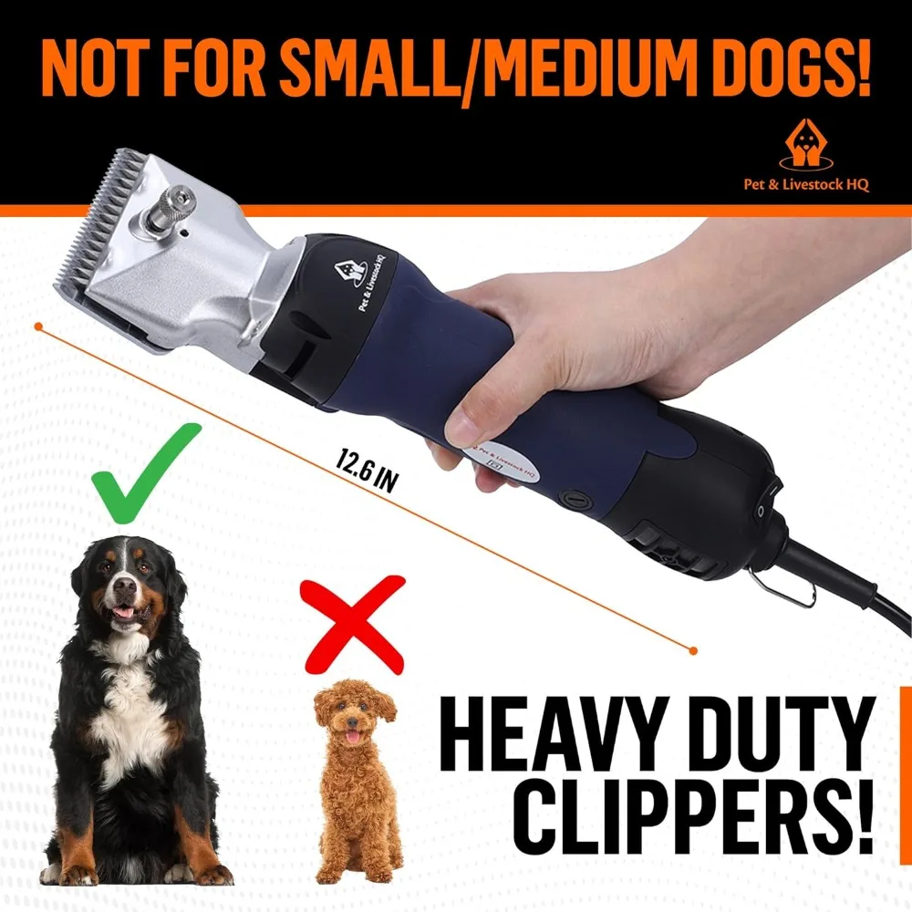 Professional Dog Grooming Clippers for Thick Coats Dog Shears Heavy Duty Hair Kit Large Dog Shaver Set Pet Trimmer for XL Large