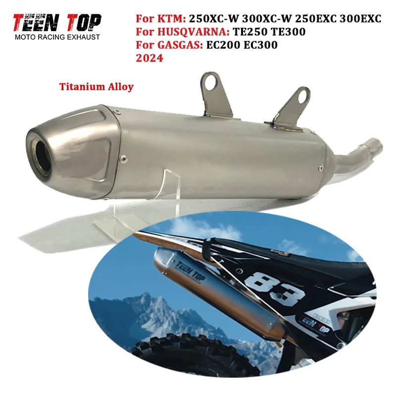 

Slip-on Exhaust Muffler For KTM 250EXC 300EXC 250XC-W 300XC-W 250SX 300SX DirtBike Escape Exhaust Pipe Titanium Elbow Silencieux