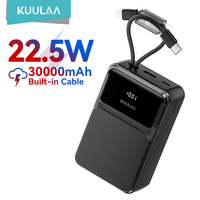 KUULAA 30000mAh 22.5W Power Bank Portable Charger Fast Charging Powerbank For iPhone 16 15 Pro Max Xiaomi 14 External Battery