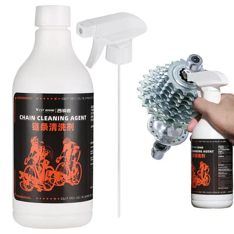 Bike Chain Cleaner 500ml Bike Drivetrain Degreaser Spray Fast Acting and Effective Bike Chain Cleaning Agent for Mountain Bikes