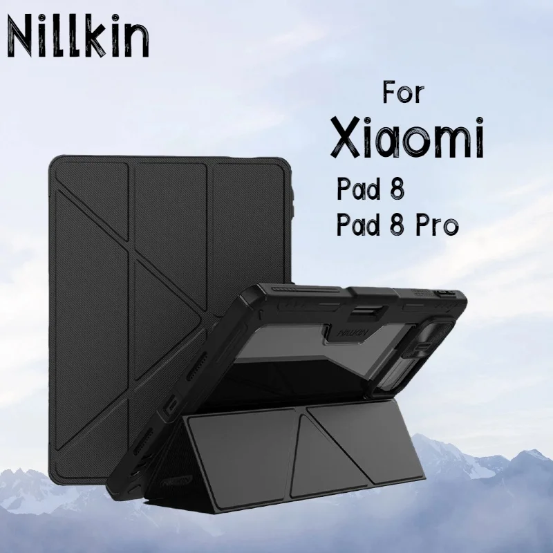

For Xiaomi Mi Pad 8 Pro Nillkin Case Bumper Flip Leather Pro Multi-angle Folding Slide Camera Cover Protect for Xiaomi Pad 8