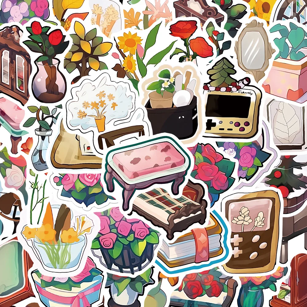 10/30/50pcs Elemental Cartoon Plant Garden fashion Stickers For Suitcase Laptop Luggage Fridge Phone Car Styling DIY Decal