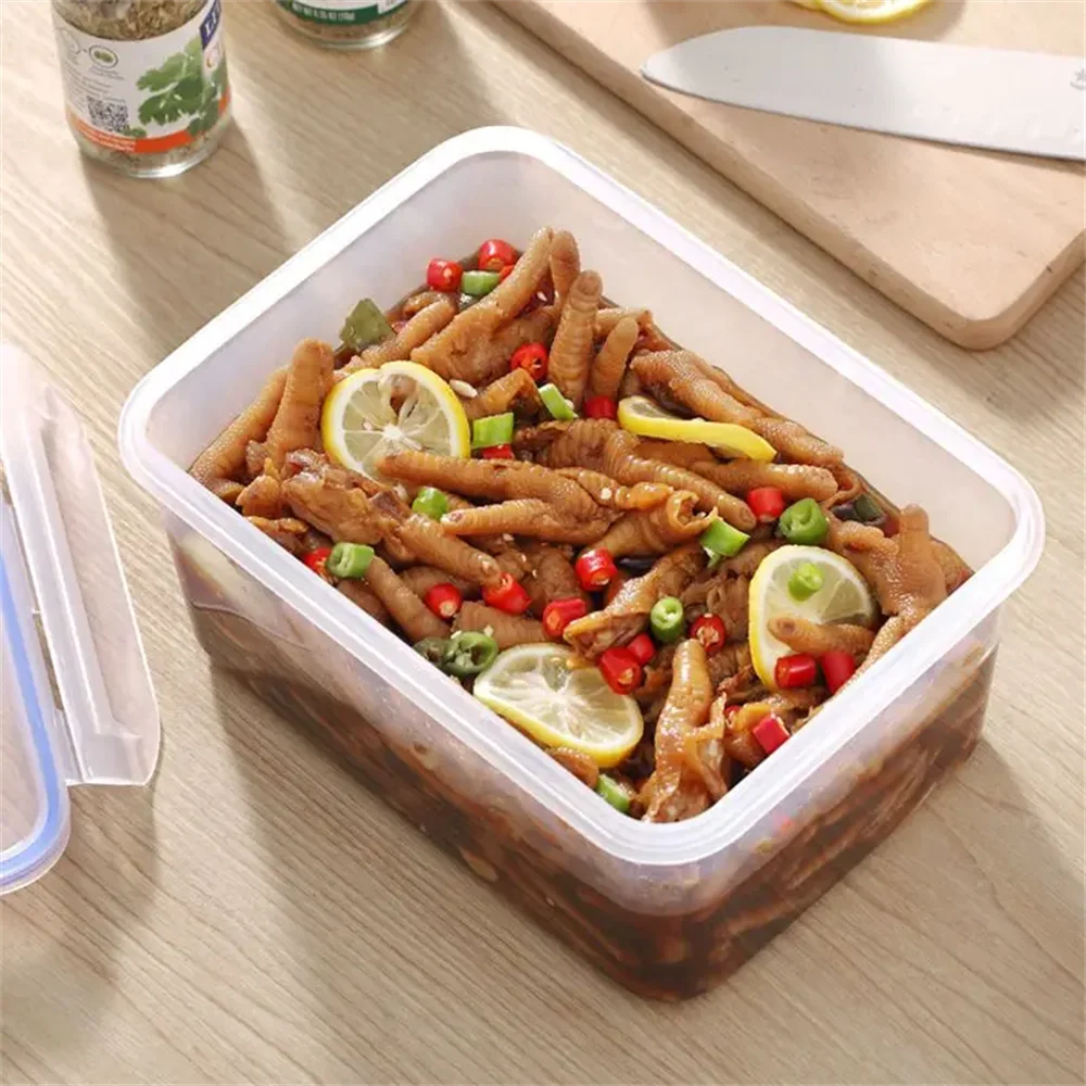 1/4pack Food Storage Containers Transparent Kitchen Organization Boxes with Lids Stackable Fridge Pantry Storage Bins for Grains - view 5