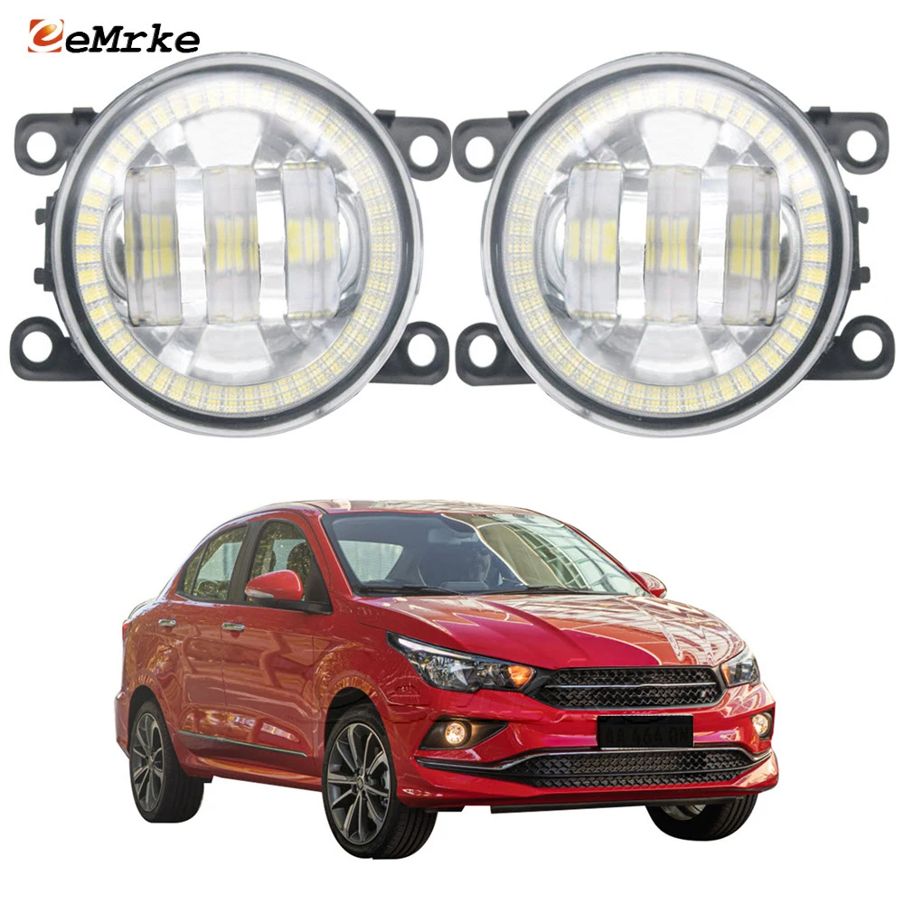 

2X LED PTF Car Fog Lamp Assembly for Fiat Cronos Type 359 2018 2019 2020 2021 2022 2023 Angel Eyes DRL Aperture Driving Lights