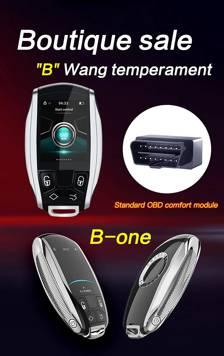 B-One Universal Smart Remote Key LCD Screen Display For Bentley BMW Benz Audi Hyundai Mazda Nissan Honda Toyota Korean/English