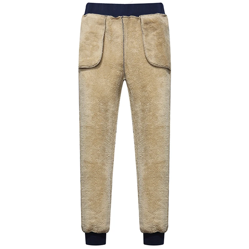 Mens Cashmere Sweatpants Winter Warm Lamb Wool Trousers for Male Lined Fleece Pants Mens Autumn and Winter Casual Joggers Pants - Image 4