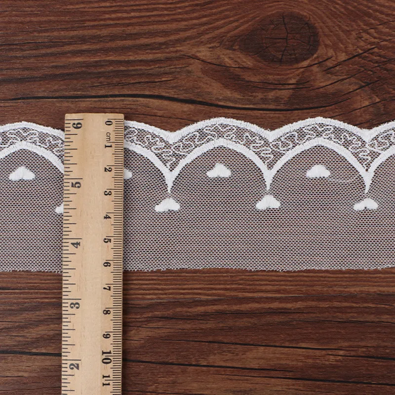 Tissu en dentelle pour robe de mariée, accessoires vestisens, maille, couture de canapé à la maison, matériaux d'artisanat faits à la main, 5 mètres, 6.4cm