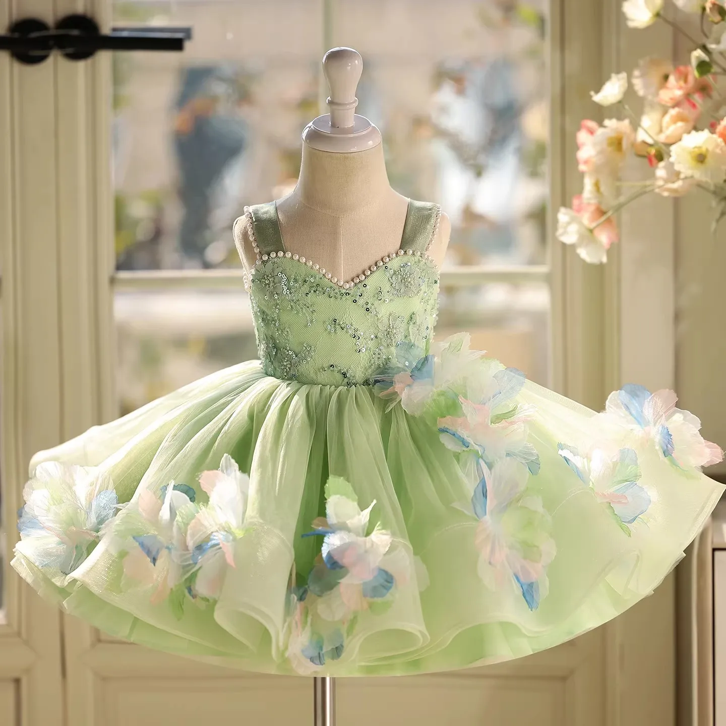 

Свадебное платье для девочек с цветочным узором, милое бальное платье принцессы, детское элегантное платье для дня рождения g523