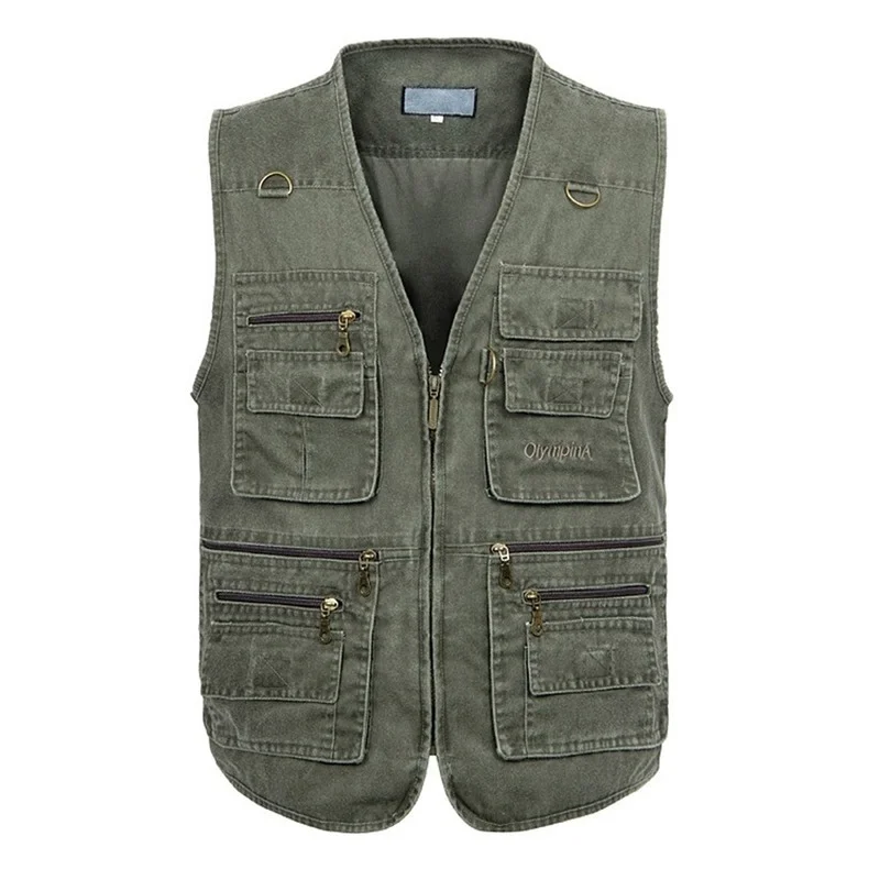 8XL 9XL 10XL nouveau mâle décontracté été grande taille coton gilet sans manches avec de nombreuses 16 poches hommes Multi poche photographie gilet