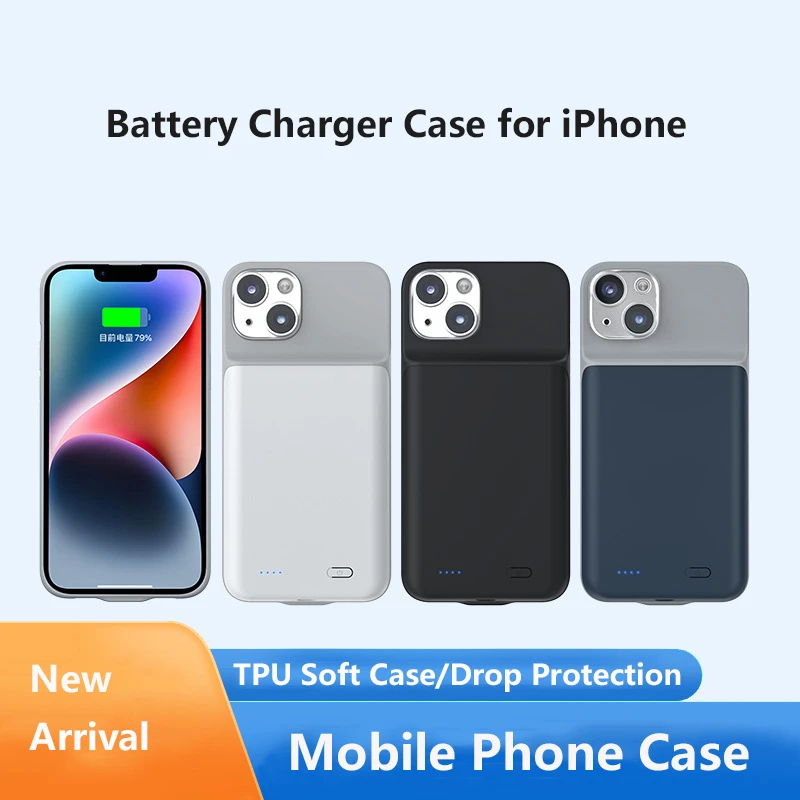 

Battery Charger Case for iPhone 16 15 14 13 12 11 XR X XS Max Series Fast Charging Power Bank 6800mAh Powerbank Charging Case