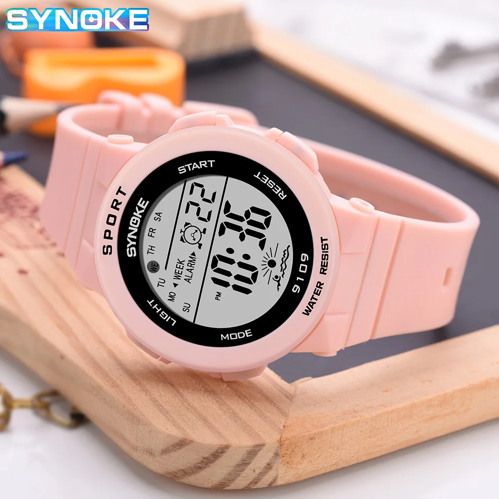 Watch For Women Girls 50M Waterproof SYNOKE Brand Silicone Female Watch Student Digital Watches Clock