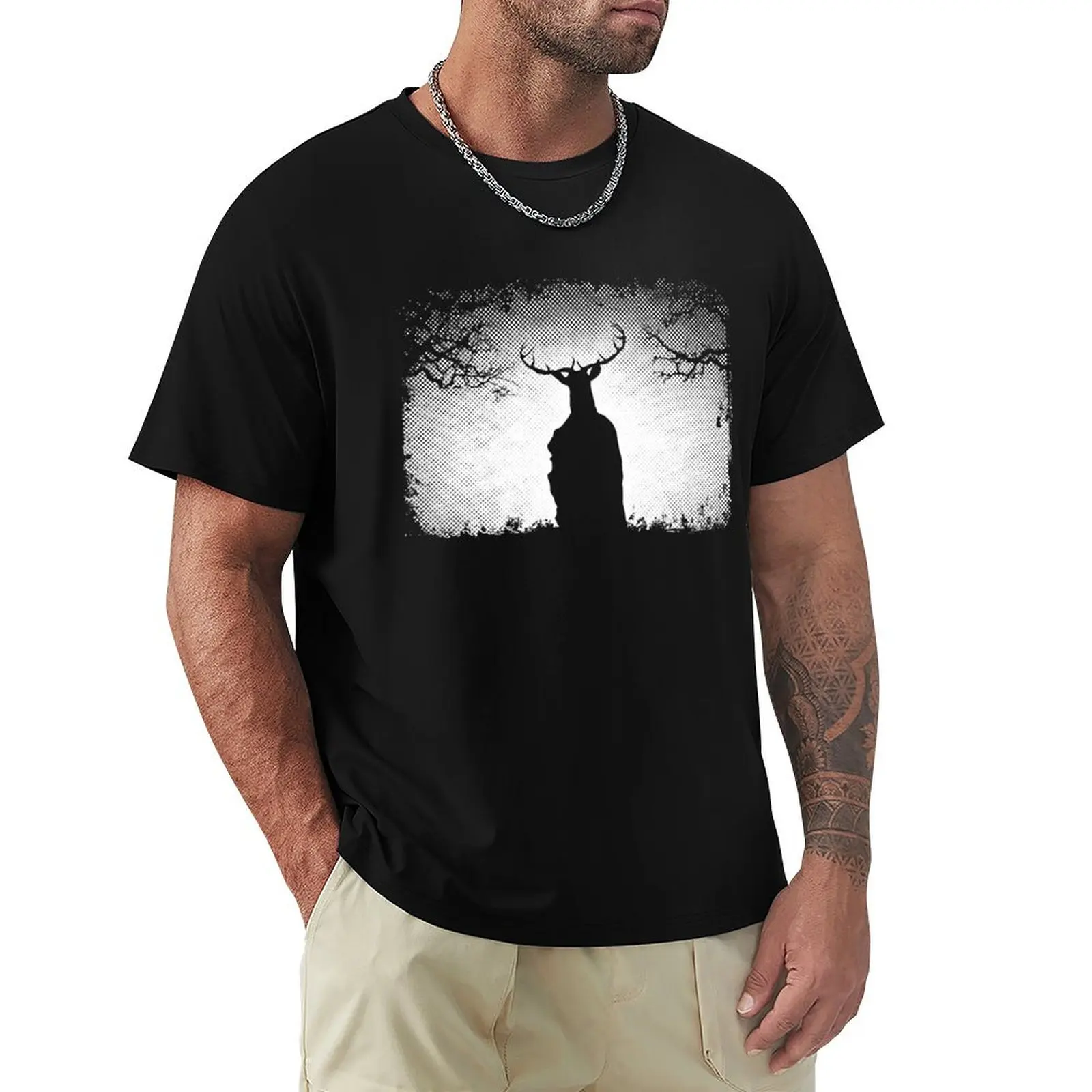 Herne The Hunter Appears T-Shirt Work Daily Short Sleeve Top