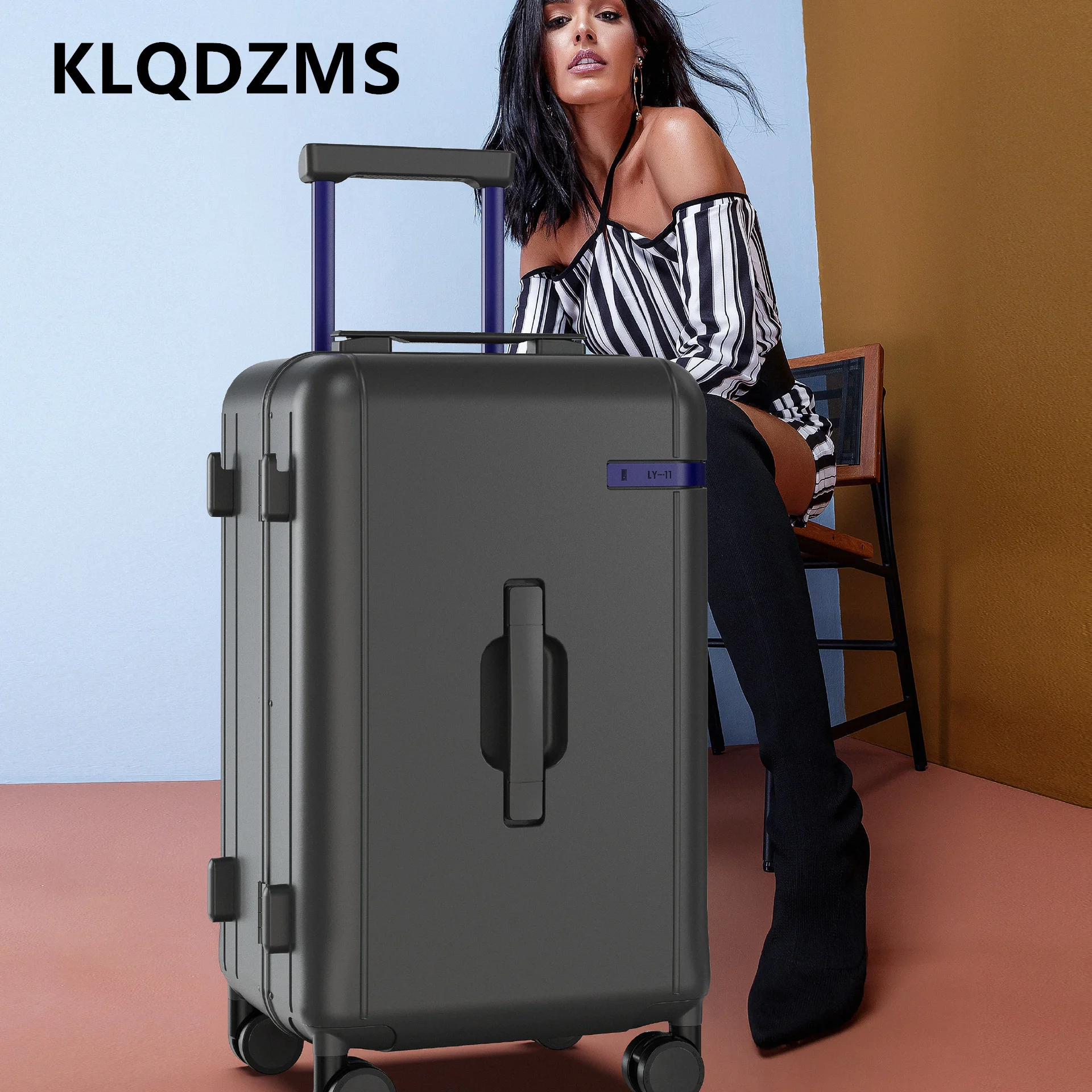 

KLQDZMS 20"24"26-inch New Luggage ABS + PC Boarding Box Large Capacity Trolley Case Family Travel Essentials with Wheel Suitcase
