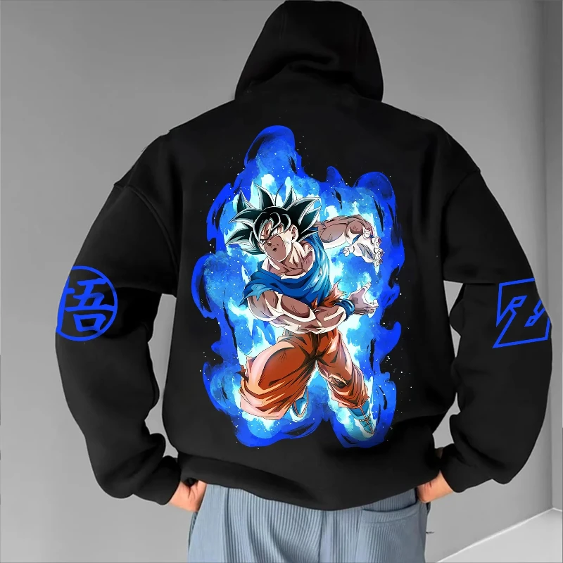 2025 autumn new anime dragon ball hooded sweater Kids/AdultsY2K street fashion casual quick-drying oversized top T-shirt