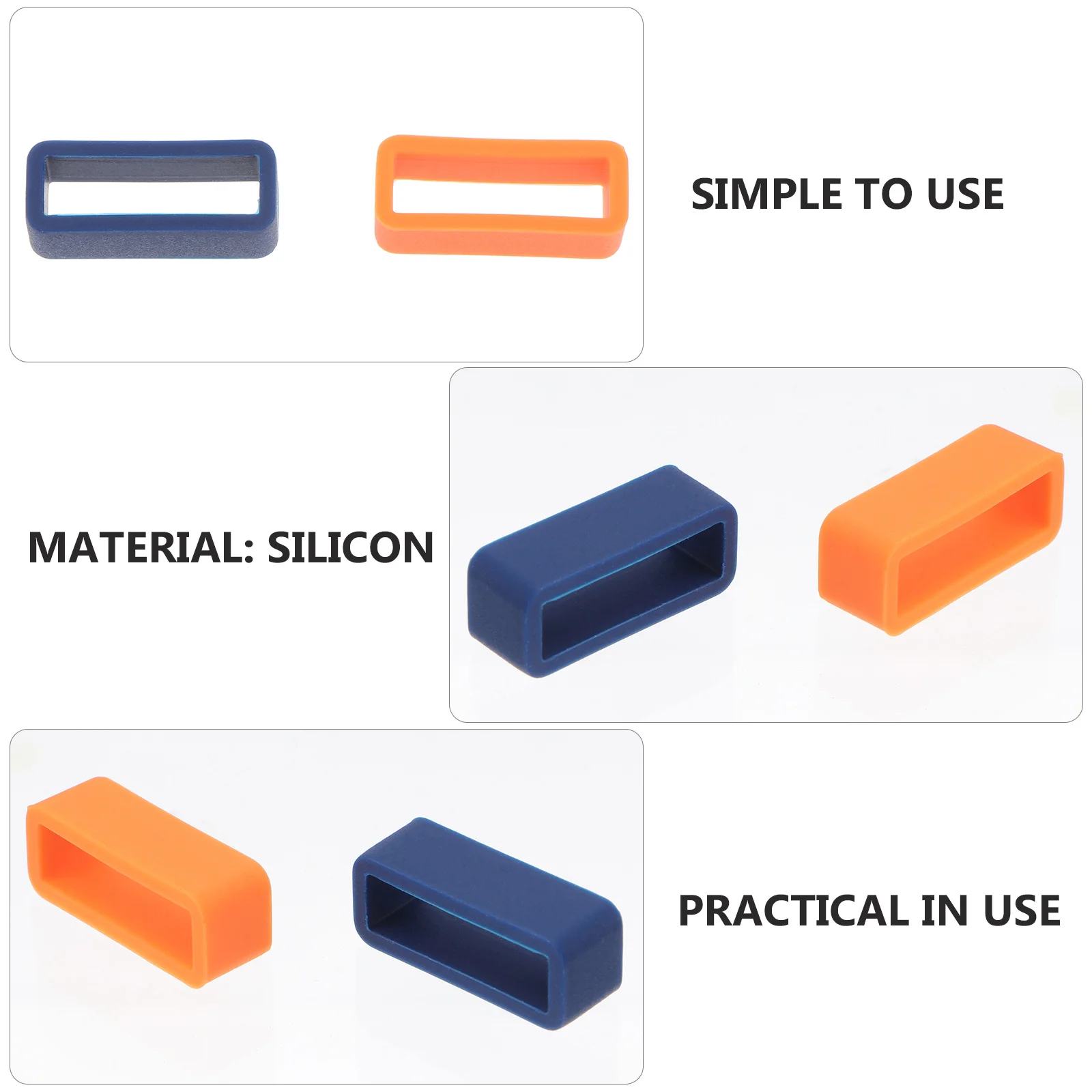 

8Pcs Silicon Watchband Accessories Sturdy Trustworthy Multifunctional 20mm White Yellow Purple Black Orange