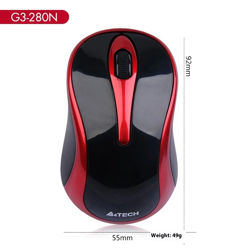 A4tech G3-280n Laptop Desktop Computer Usb Wireless Office Gaming Mouse Multi-Scene Application Feel Comfortable