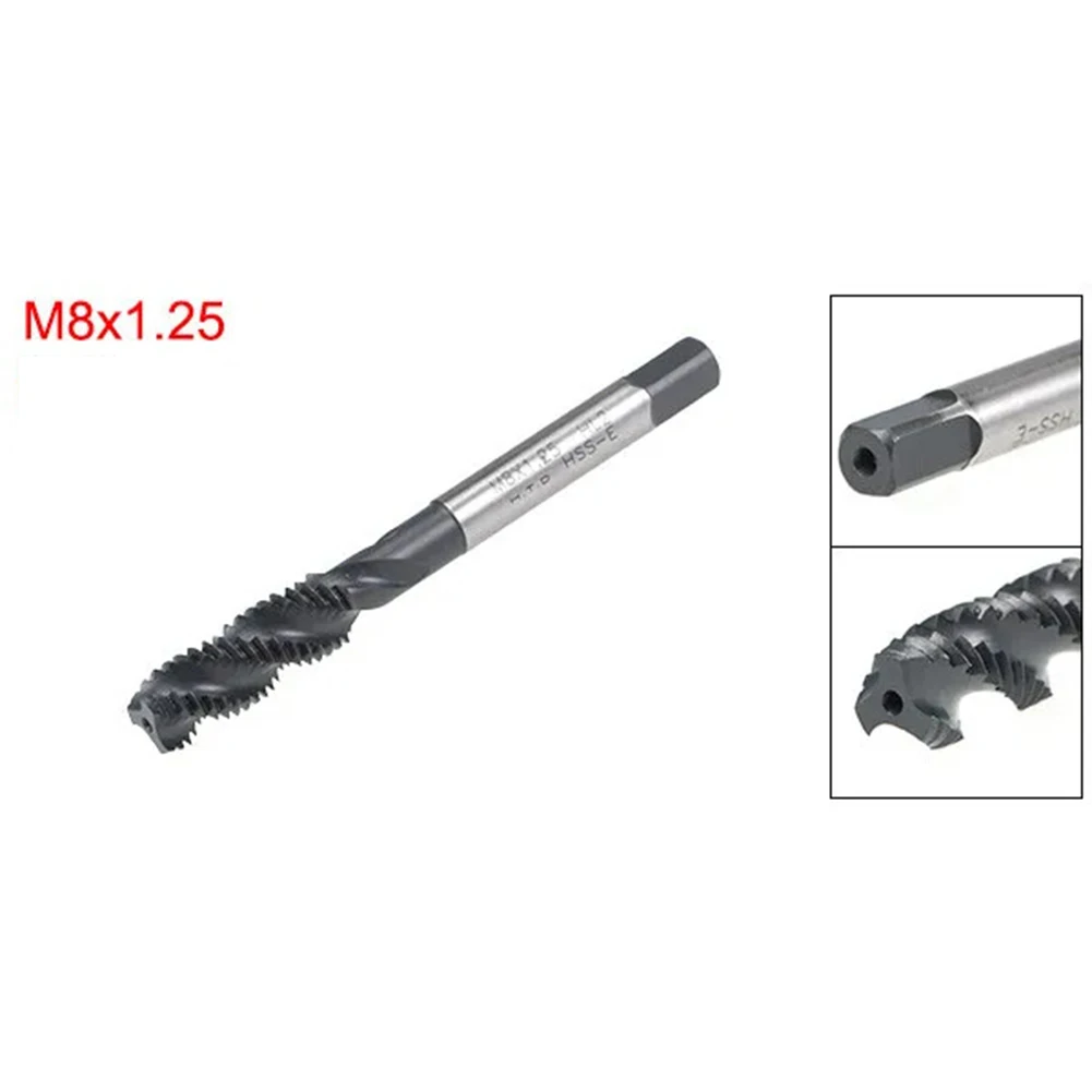 M8 X 1.25 Spiral Flute Tap Spiral Fluted Tap Upward Chip Removal High Speed Steel Tools Metric Spiral Flute Tap