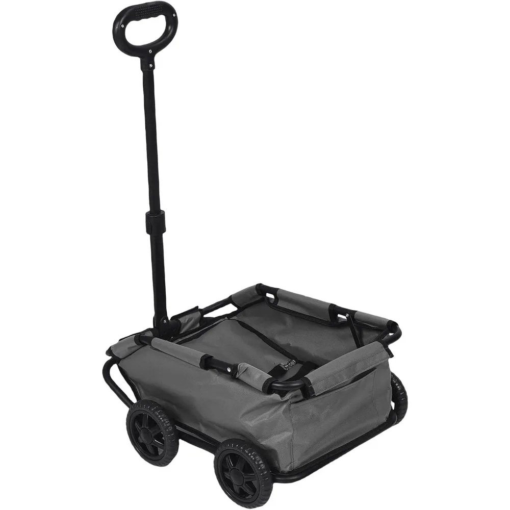

Pet Stroller Multifunctional Folding 4 Wheels Pullable Pet Cart Portable for Outdoor Camping Travel (Grey)