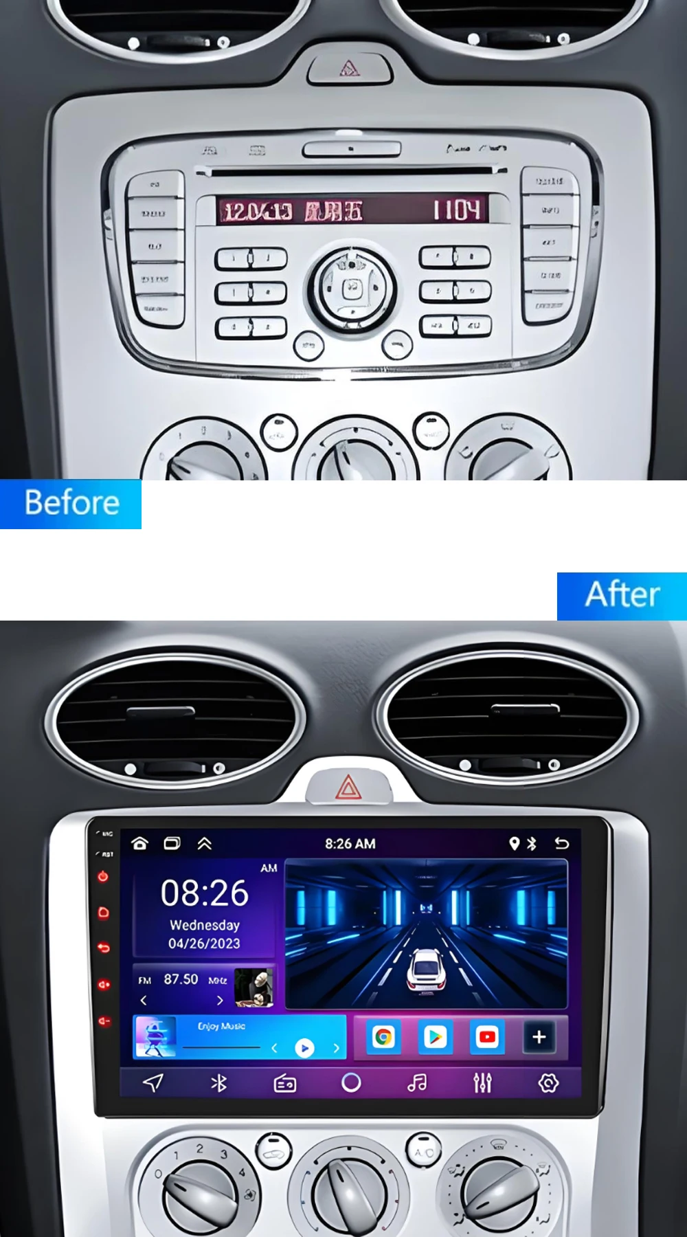 

Android 15 Car Radio for Ford Focus 2 3 Mk2 Mk3 2004 2005 - 2011 Multimedia Player Navigation GPS 2Din Carplay Stereo DVD