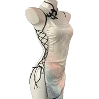 Passionate Temptation Cheongsam Retro Embroidery Belted Stand Collar Uniform Reveal Cloudy Night Sleepwear Chemise Chinese Style - Image 5