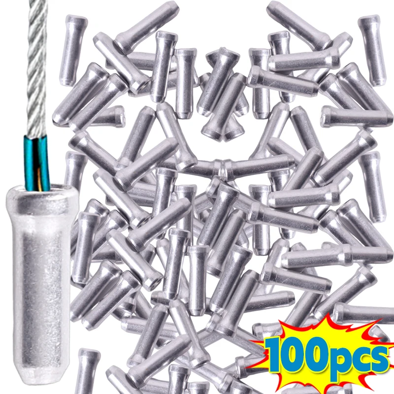 الألومنيوم Derailleur التحول الكابلات نهاية قبعات نصائح العقص ملحقات الدراجة الجبلية دراجة الفرامل التحول كابل نصائح 20-100 قطعة #1