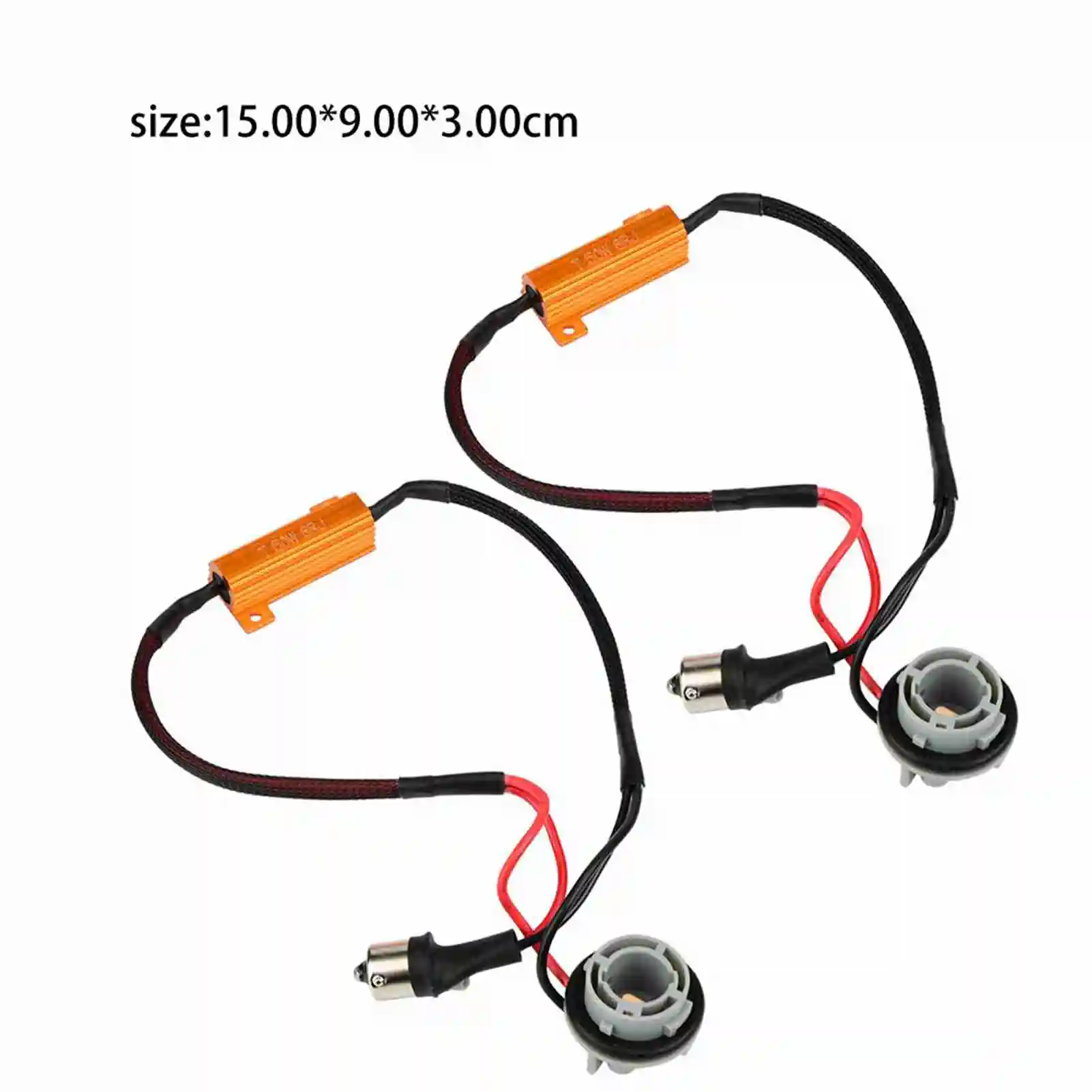 2Pcs/set Resistor Harness Wiring Adapter 1156 P21W 7506 Single Filament Plug And Play Anti Hyper Flash Load Resistor