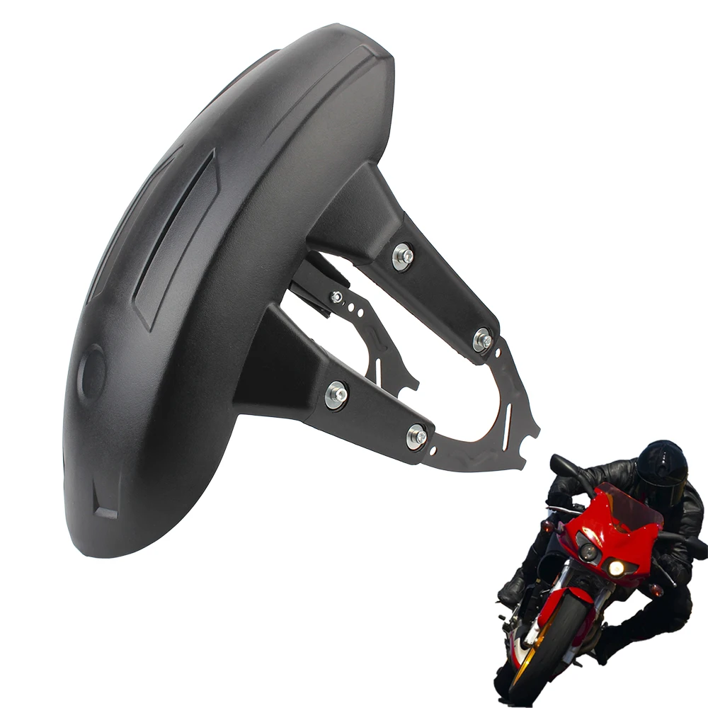 Splash Guard Universal Motor Accessories Motorcycle Rear Wheel Fender Cover Plastic Mudguard Black With Bracket