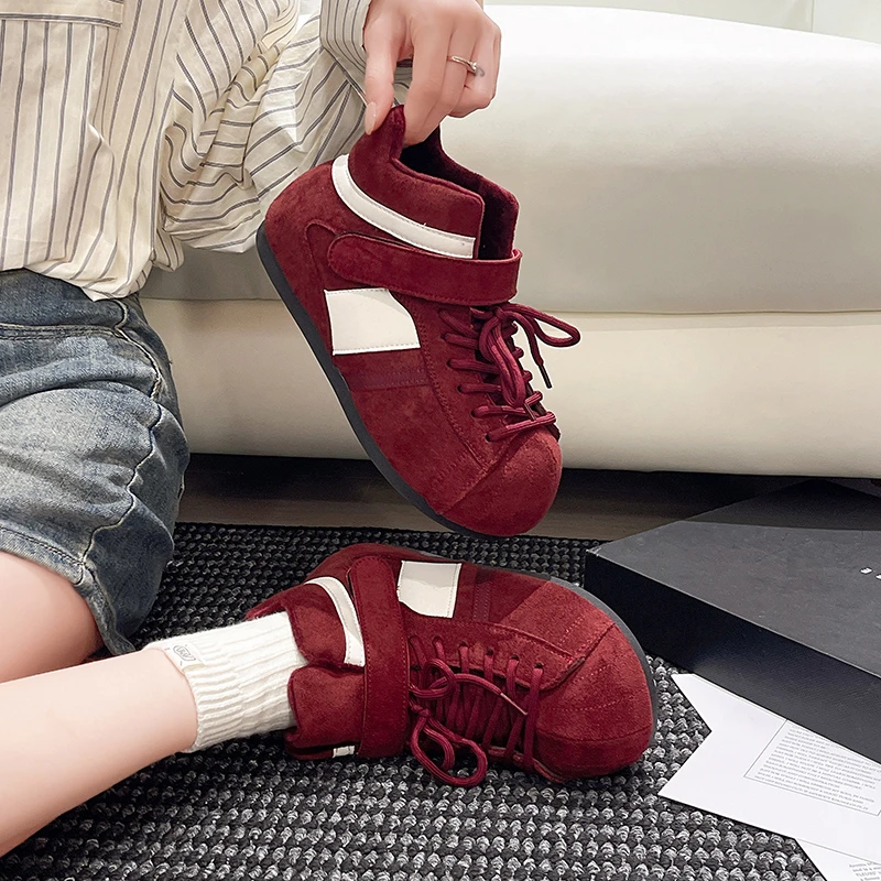 

High-top, Thick-soled, Round-toed, Fleece, Warm, Fashionable, Versatile, Comfortable, Anti-slip and Breathable Women's Shoes