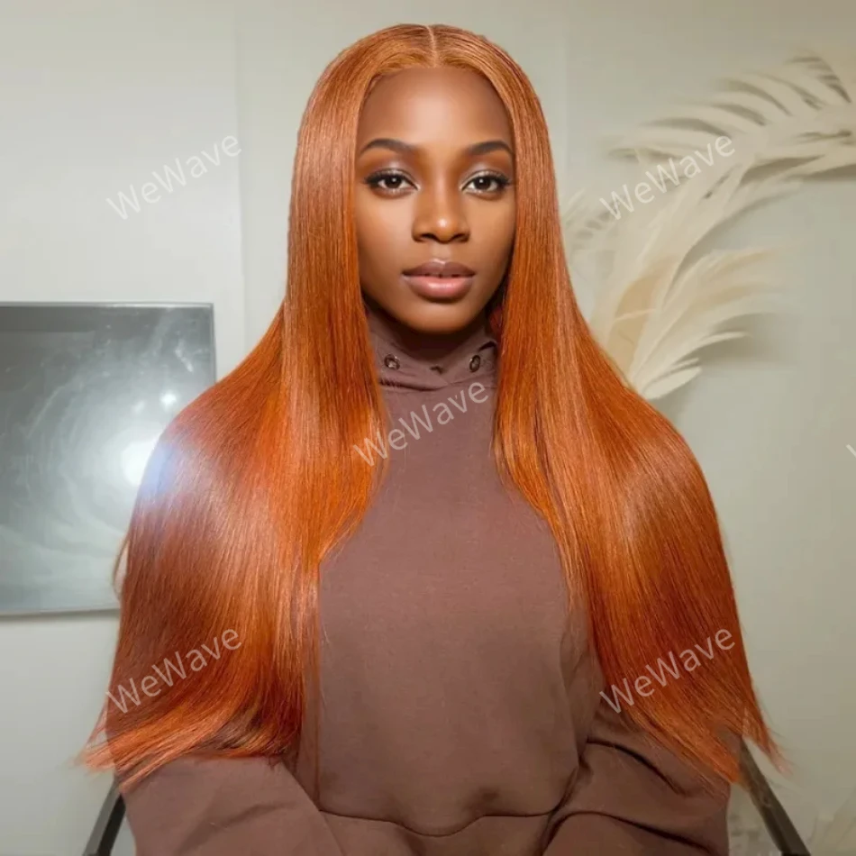 

Ginger Straight Transparent 13x6 Lace Frontal Wigs Brazilian 13x4 Colored Front Wig 100% Full Remy Human Hair For Women