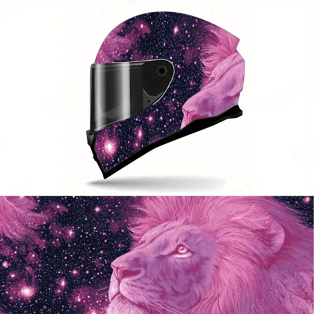 Adesivo Exquisito para Capacete de Motocicleta com Padrão de Leão Rosa, Adesivo Vinílico Autoadesivo à Prova d'Água, Filme de Graffiti DIY Legal