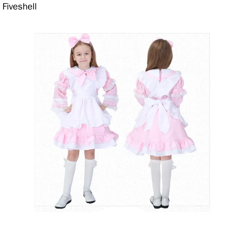 Abito da giorno di Purim di Halloween Alice Costume da ragazza per bambini Principessa giapponese Lolita Cameriera Abbigliamento Cosplay Vestito operato da festa di Halloween