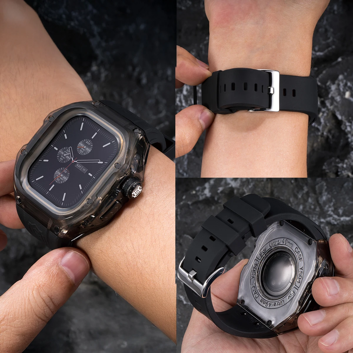 Водонепроницаемый чехол для часов уровня для Apple iWatch Ultra 2 Ultra 1 49 мм, силиконовый браслет, пылезащитный чехол с защитой от падения на 360 градусов