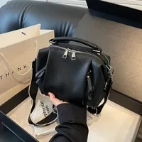 Zipper Leather Solid PU Premium Shoulder Bags Fashionable Folded Cloud Top-Handle Bag Large Capacity Commuter Wide Crossbody Bag