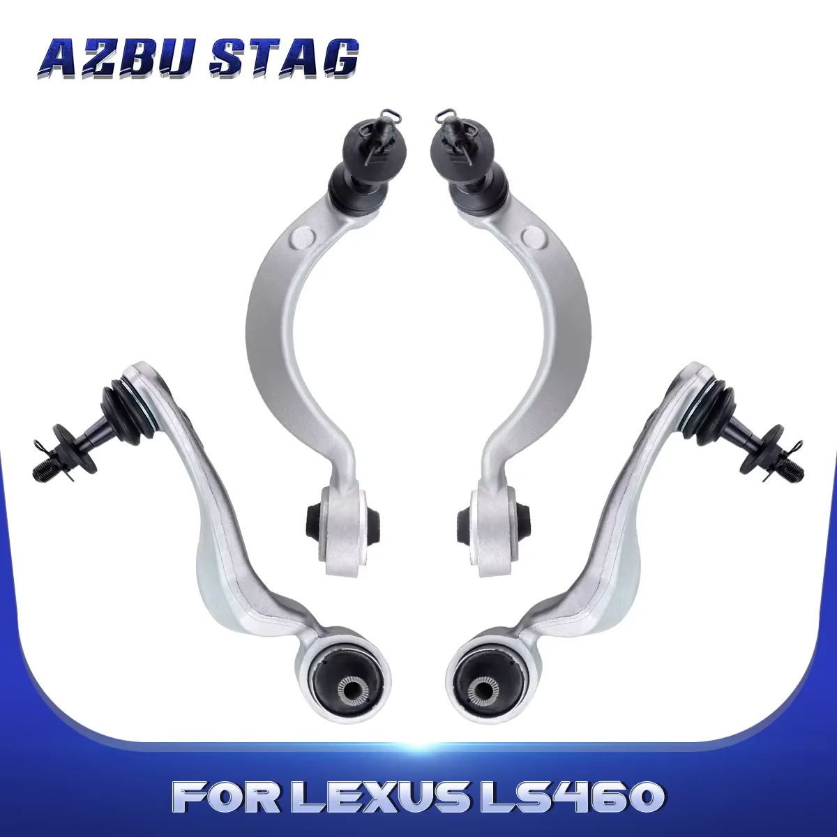 AzbuStag フロントアッパーリアワードフォワードコントロールアーム 4 個用レクサス LS460 2007-2017 4861059085 4861059125 48630-59135 4863059095