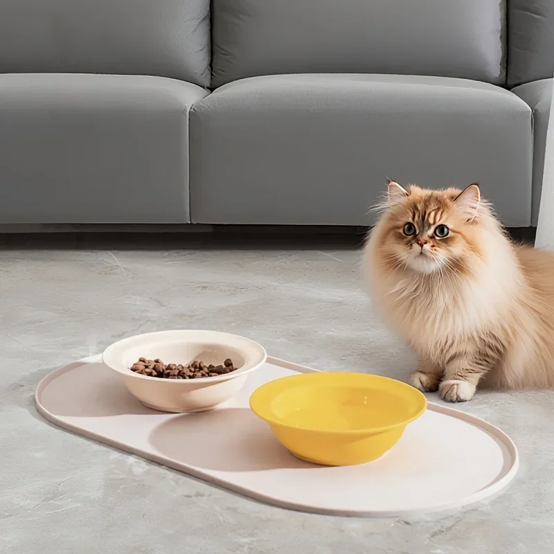 1 pièce, tapis d'alimentation pour chat avec conception imperméable antidérapante, tapis de nourriture pour animaux de compagnie, Compatible avec les bols pour chat/chien, les ménages multiples, les propriétaires de chiens