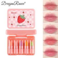 5pcs/set temperature change mini lipstick set fruit flavor is not easy to stick cup color change lipstick